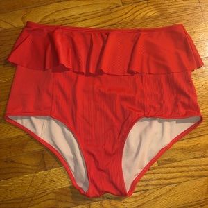 Lava Red Peplum Small Bottoms